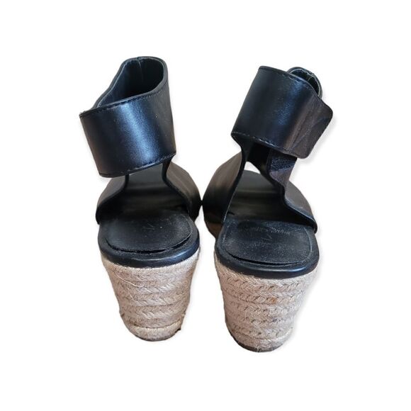 Simply Vera Black Faux Leather Wedge With Open Toe   - Picture 3 of 3
